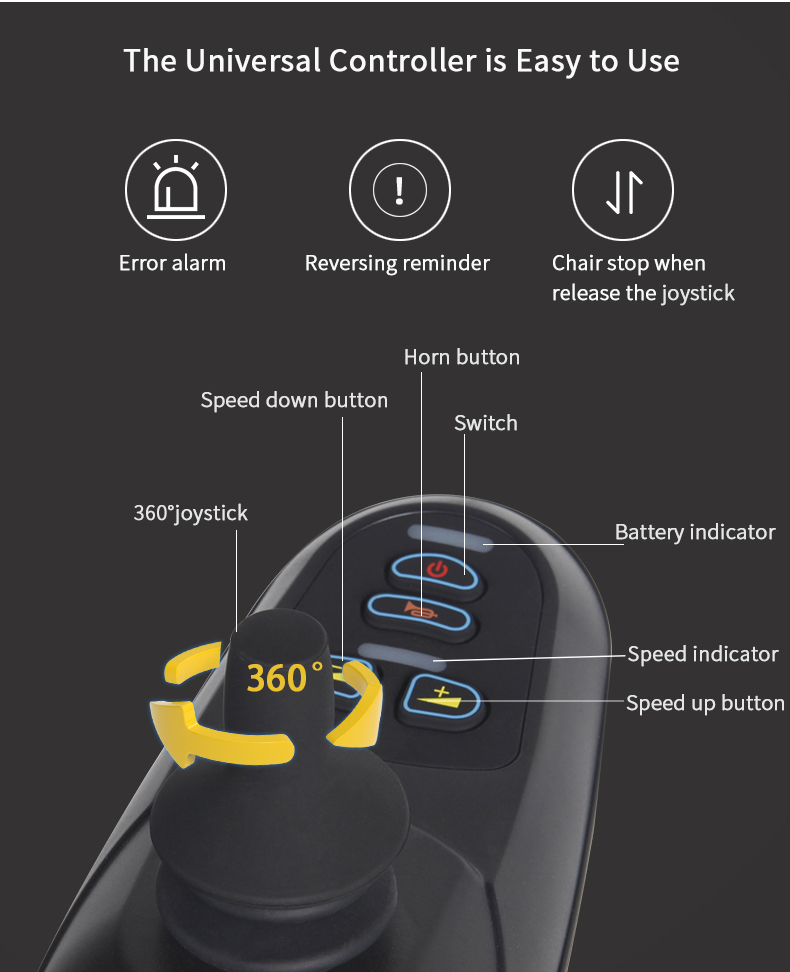 كرسي كهربائي كهربائي قابلة للطي 