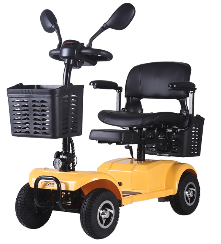 DDF106 سكوتر كهربائي أصفر قابل للطي بأربعة عجلات للبالغين.png